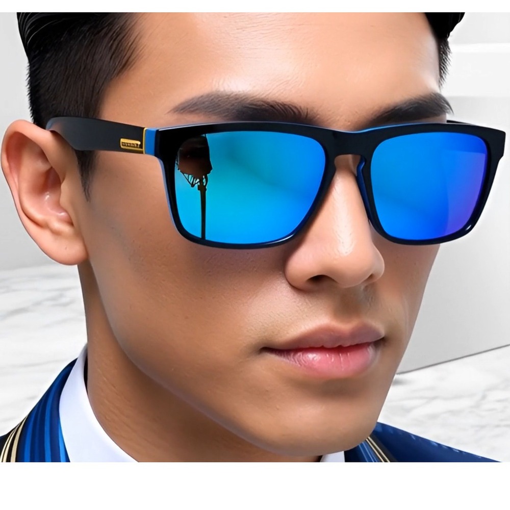 Polarized Sunglasses Men‎ Driving Fishing Blue Mirror Lens Outdoor Sport Gafas